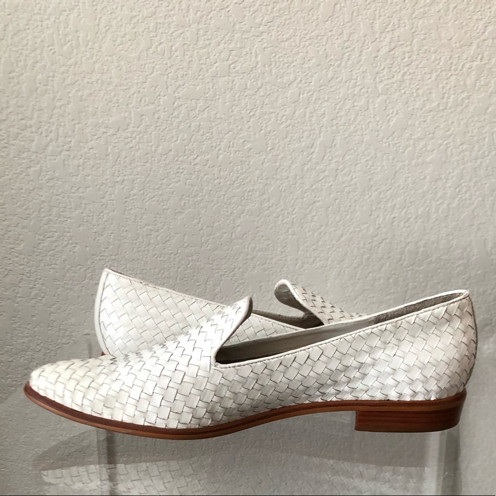 Bandolino White Leather Woven Loafers - Picture 4 of 12